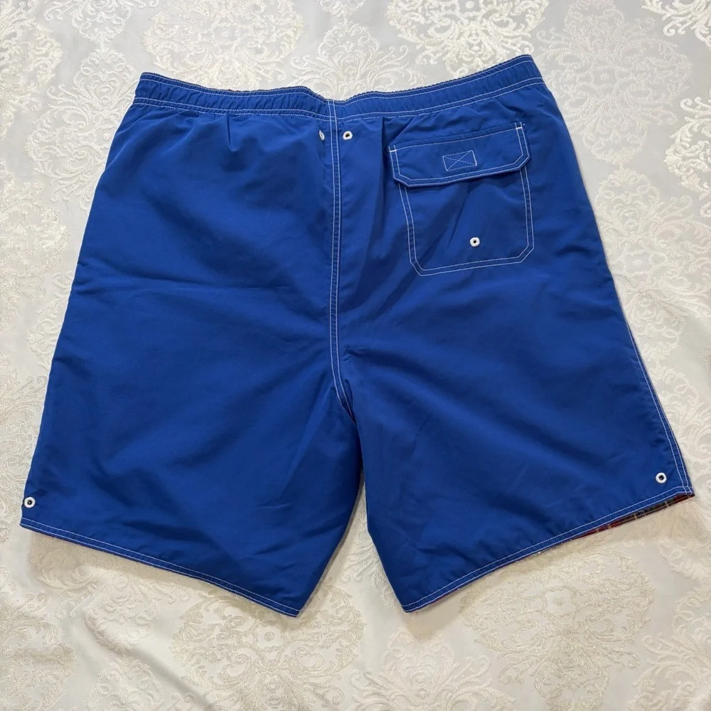 Lands End Reversible Plaid Men’s Swim Trunks Size Large